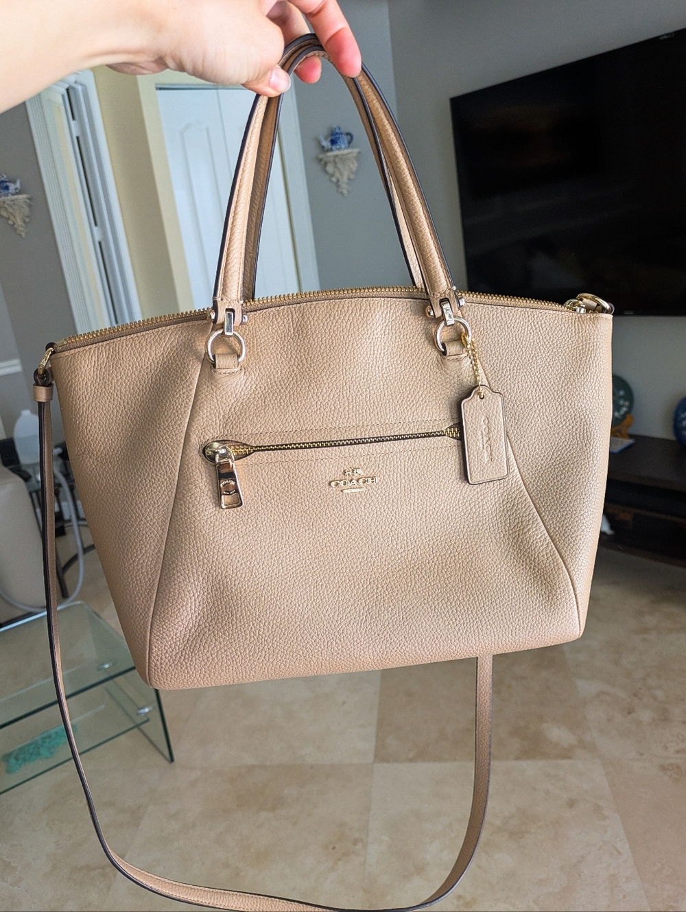COACH Prairie light tan Crossbody bag/Satchel tote purse